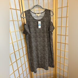 NWT Michael Kors Leopard Print Cold Shoulder Dress
